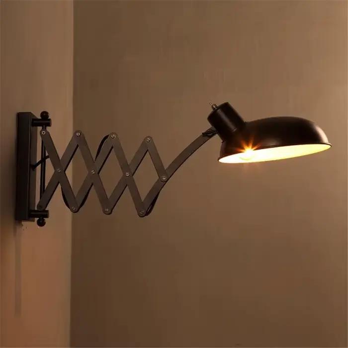 Applique Murale Rétractable en Fer de Style Industriel, Luminaire Décoratif d'Nik, Idéal pour un Loft, un Salon, une Salle à Manger, une Chambre à Coucher ou un Couloir