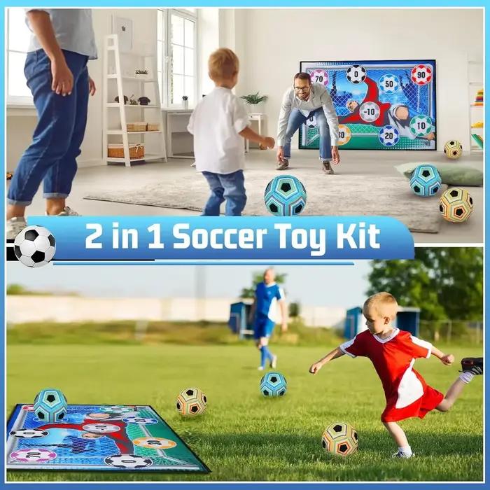 Jouets de Football amusants, tapis de jeu d'entraînement en intérieur et en plein air, ensemble de jouets de Football en tissu de sport, cadeau compétitif multijoueur