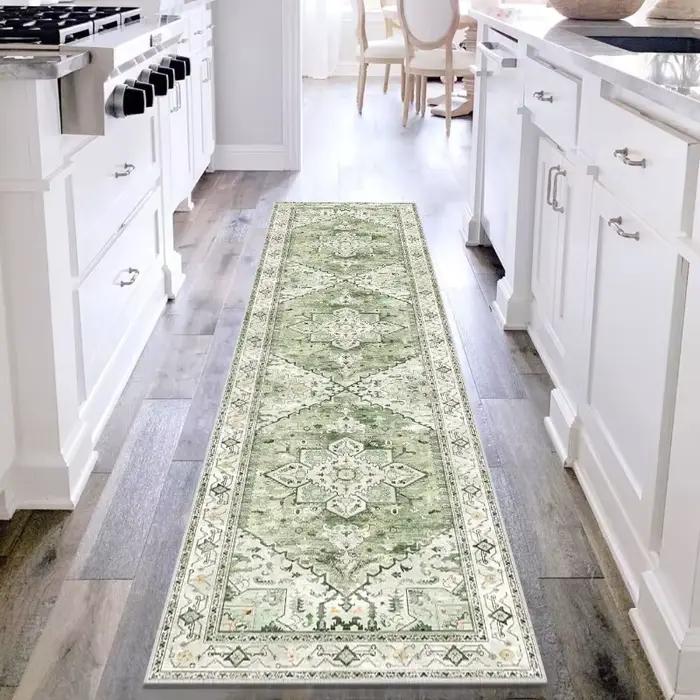 Tapis de couloir vintage persan à motifs floraux