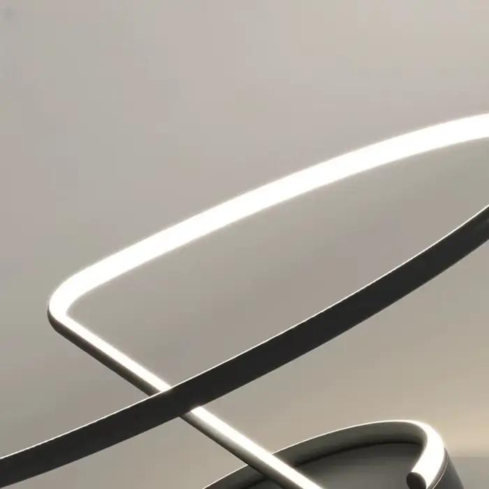 Lampe de salon, lustres LED, éclairage intérieur, luminaire de cuisine, lampes lustres, luminaire blanc chromé, décoration intérieure