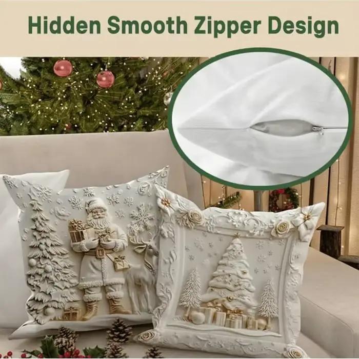4 pièces housses d'oreiller de noël 18x18 pouces décoration saisonnière housse de coussin de canapé de vacances pour chambre salon étude lit voiture