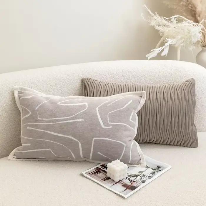 Housse de coussin Texture couleur café gris clair