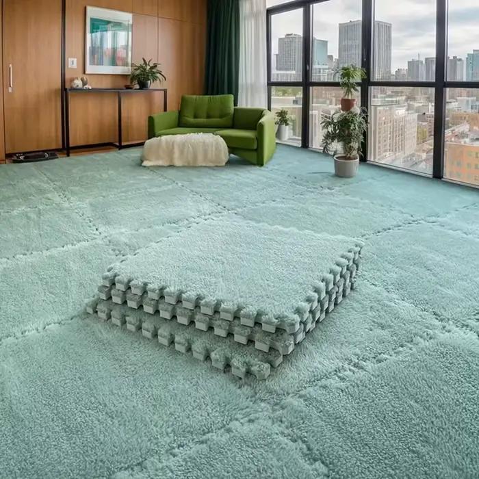 Tapis carrés en peluche imbriqués