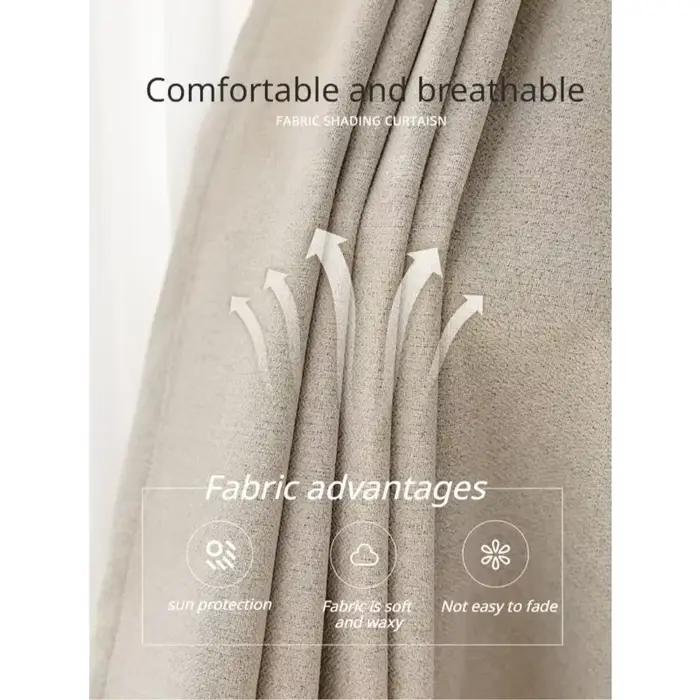 Rideaux de fenêtre occultants en coton et lin épais français, beiges, pour salon, chambre à coucher de luxe, salle à manger, décor d'hôtel, Tulle blanc