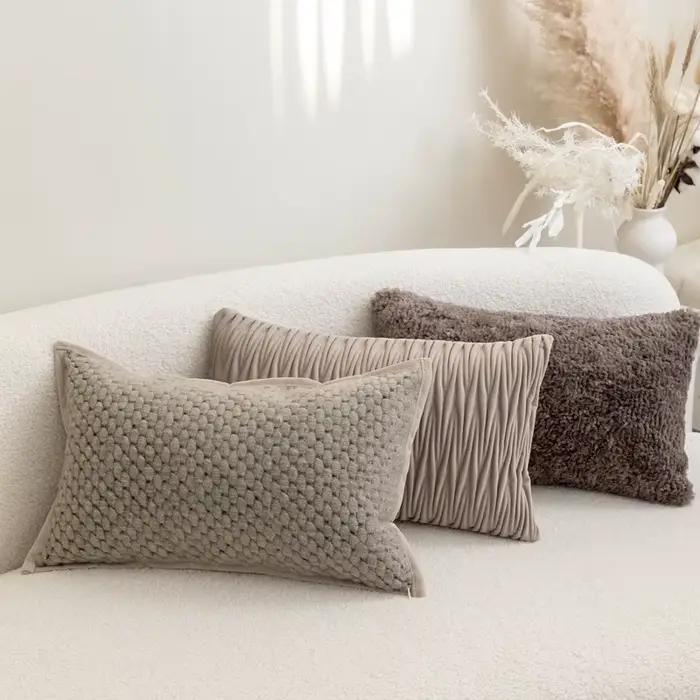 Housse de coussin Texture couleur café gris clair