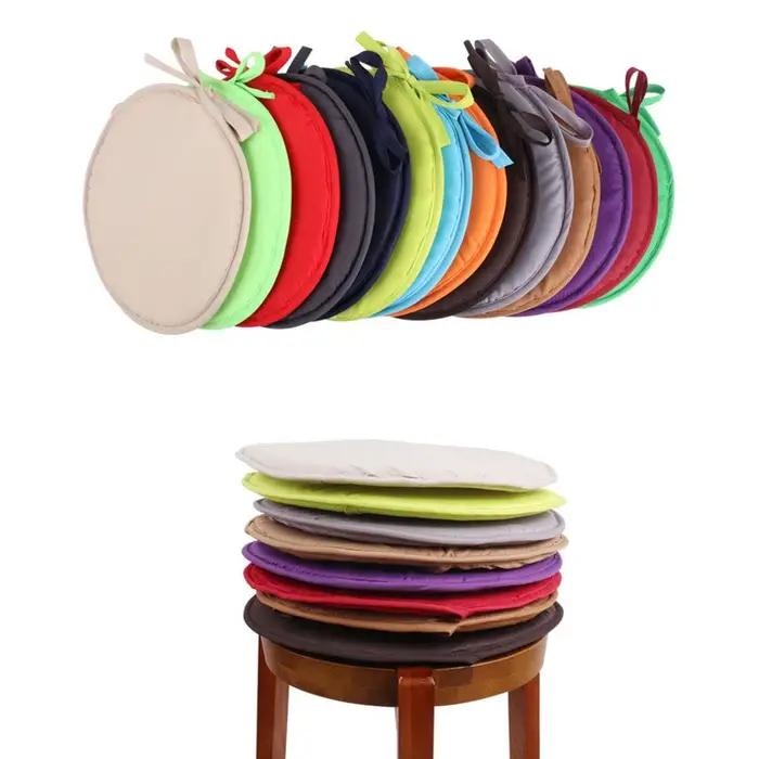 Coussin de chaise rond couleur bonbon, coussins de siège avec cordon de serrage pour jardin, Patio, cuisine, bureau, 30x30CM