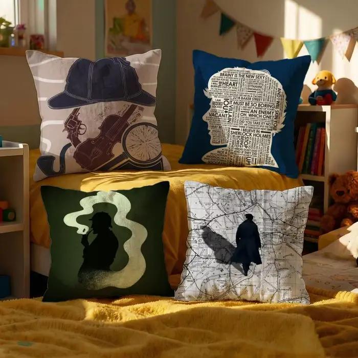 Housse de coussin décorative Sherlock Holmes