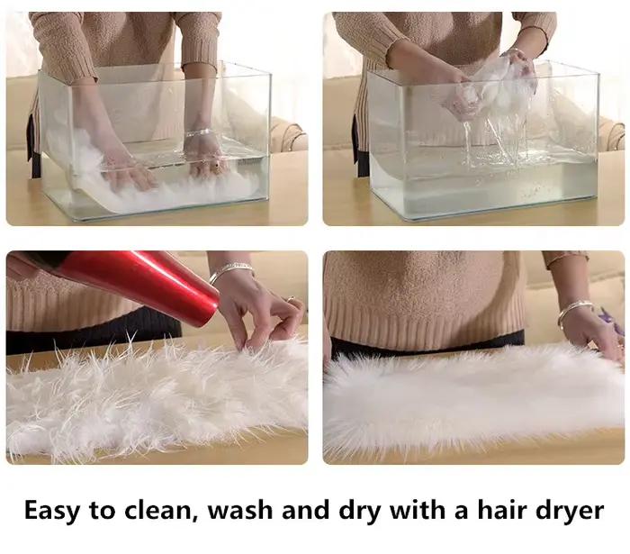 Peau de mouton artificielle en fausse fourrure pour canapé et salon