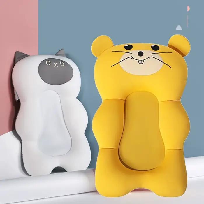 Siège de baignoire en polymère antidérapant pour bébé, coussin de soutien de sécurité pour nouveau-né, oreiller souple pliable