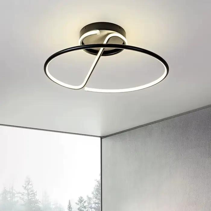 Lampe de salon, lustres LED, éclairage intérieur, luminaire de cuisine, lampes lustres, luminaire blanc chromé, décoration intérieure