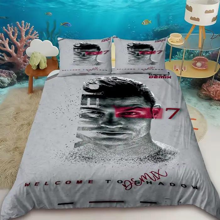 Housse de couette FashionFootball Star R-Ronaldo, ensemble de literie imprimé, housse de couette, couette, pour jeunes, filles, garçons, cadeau d'anniversaire