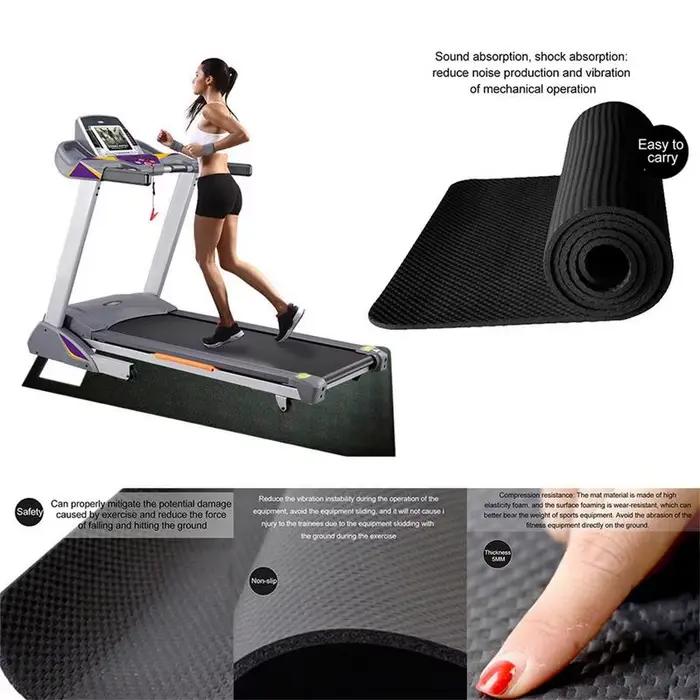Tapis de tapis roulant pour sols en bois dur, tapis Nbr pour gymnastique, tapis d'entraînement, vélo d'exercice, 120x60cm, Machine à course, coussin absorbant les chocs
