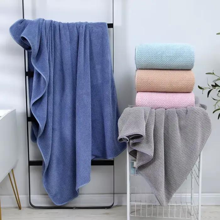 Serviette de bain en velours corail épais de haute qualité