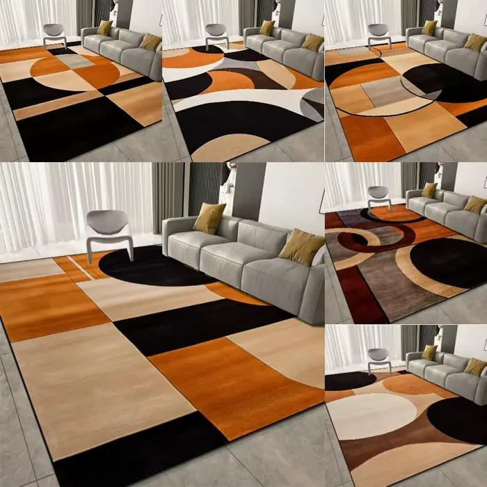 Tapis de luxe imprimé géométrique Orange