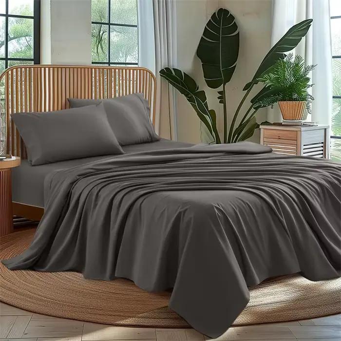 Parure de draps en coton égyptien biologique 800 fils/cm² pour lit simple