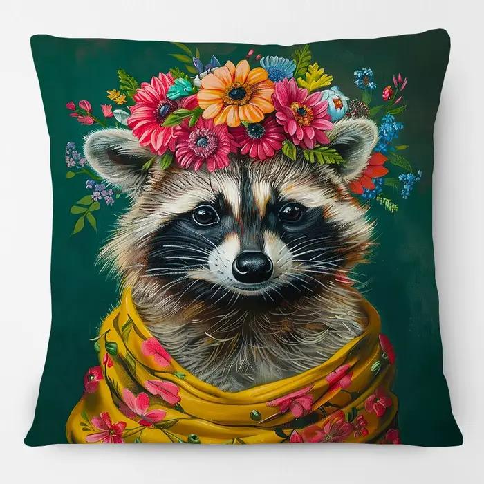 Housse de coussin décorative motif léopard européen