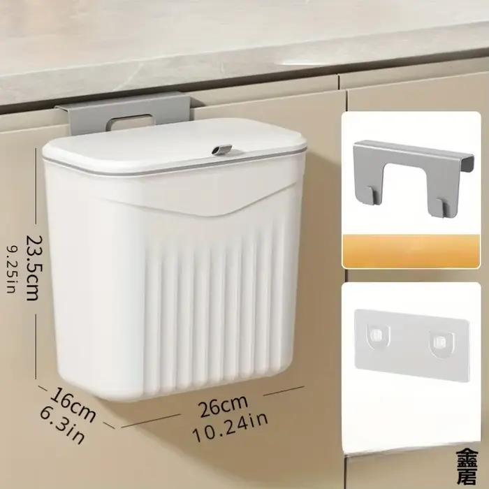 Poubelle murale blanche pour cuisine, gain de place et nettoyage facile - Plastique durable, rangement multifonctionnel pour déchets