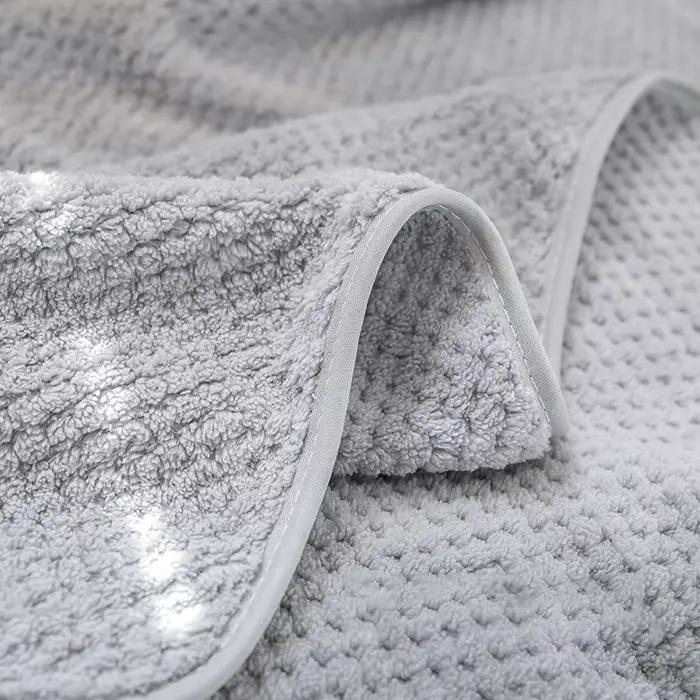 Serviette de bain en velours corail épais de haute qualité
