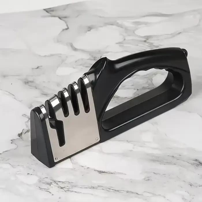 Aiguiseur de couteaux de cuisine à 4 segments, multifonctionnel, portable, base antidérapante, accessoires de cuisine pour la maison