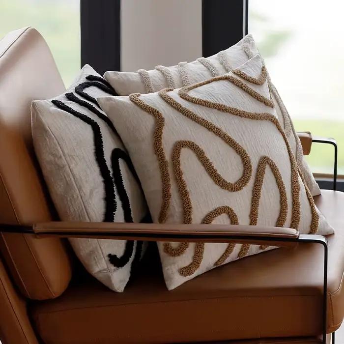 Juste de coussin en chenille pour diverses pièces