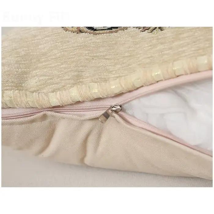 Housse de coussin à fleurs Folk personnalisée, 45x45cm, décorations Jacquard brodées pour la maison, frontière, taies d'oreiller, coussins décoratifs pour lit