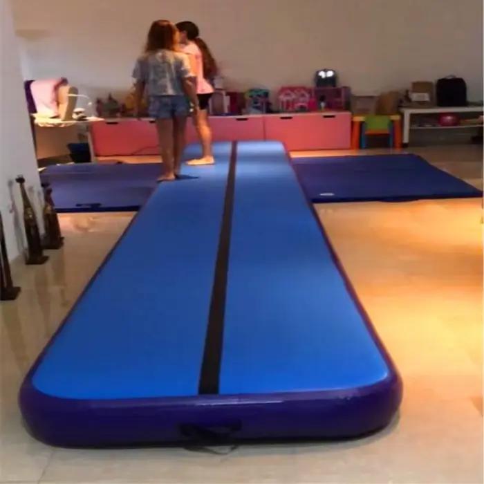Tapis de gymnastique gonflable 6x2x0.2m, tapis de piste d'air pour gymnastique, gymnastique aquatique, Yoga, entraînement de pom-pom girl avec pompe