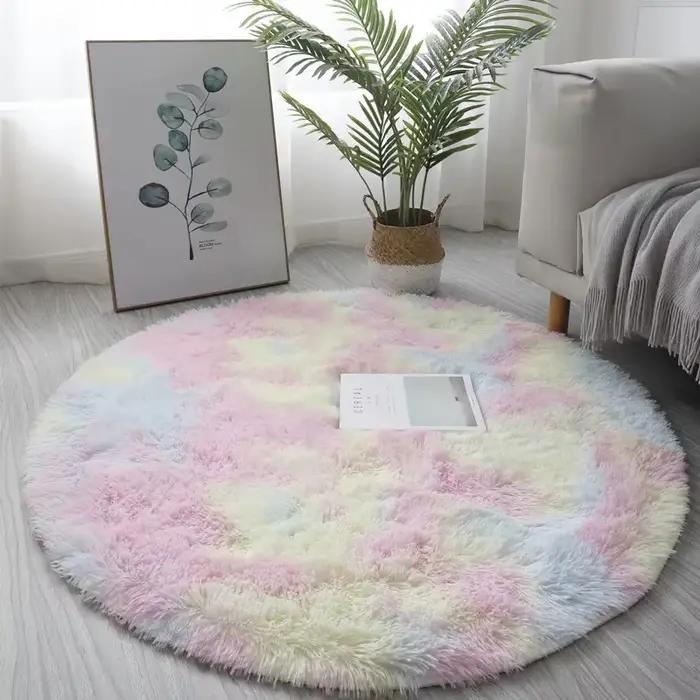Tapis rond en peluche Super doux