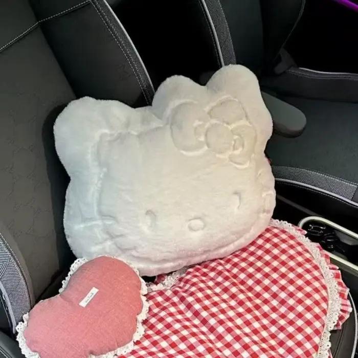 Coussin en peluche Hello Kitty, coussin moelleux et mignon pour canapé, chevet, siège de voiture, chambre d'étudiant et décoration intérieure, cadeau