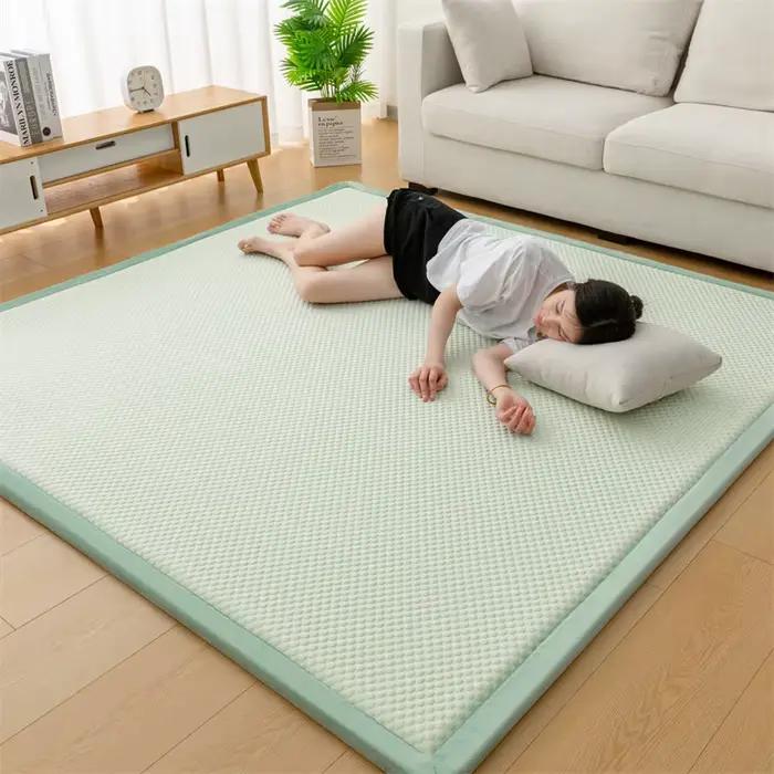 Tapis de sol de 3 cm d'épaisseur, matelas de sol doux pour dormir, tapis de sol rafraîchissant pour le salon, tapis de sol antidérapant sur mesure pour chambre tatami