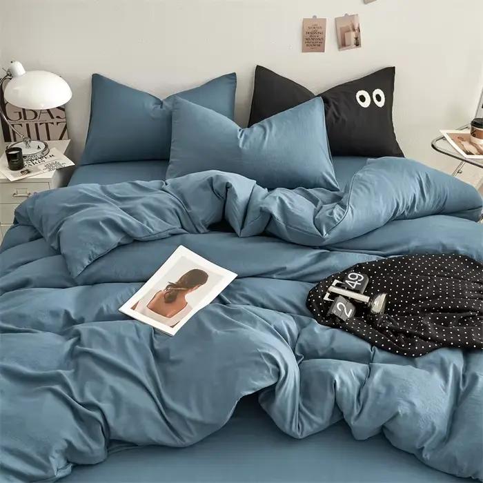 Bonenjoy-Ensemble de housse de couette monochrome pour chambre de garçon et fille