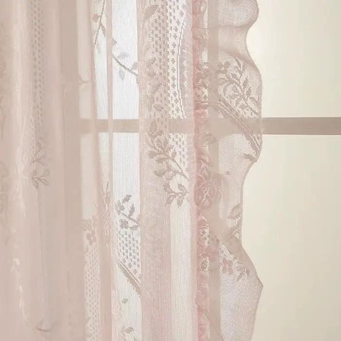 Rideau romantique en dentelle française à volants