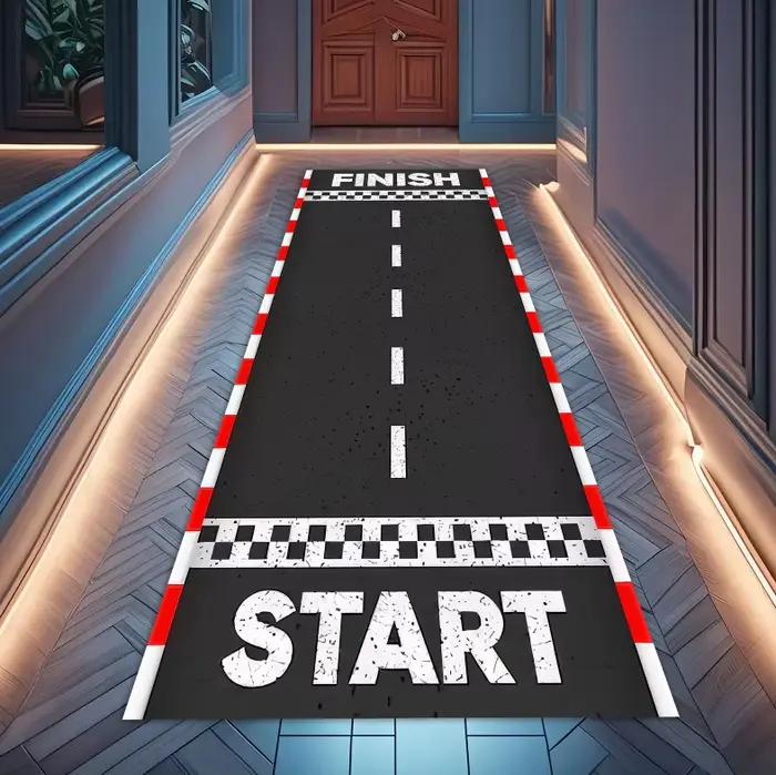 Tapis moderne Road Runner pour chambre d'enfant ou décoration de salle de jeux