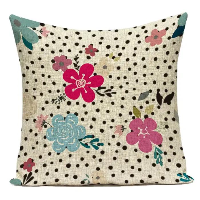 Plantes florales housse de coussin fleurs feuilles jeter taies d'oreiller pour canapé voiture décoration de la maison