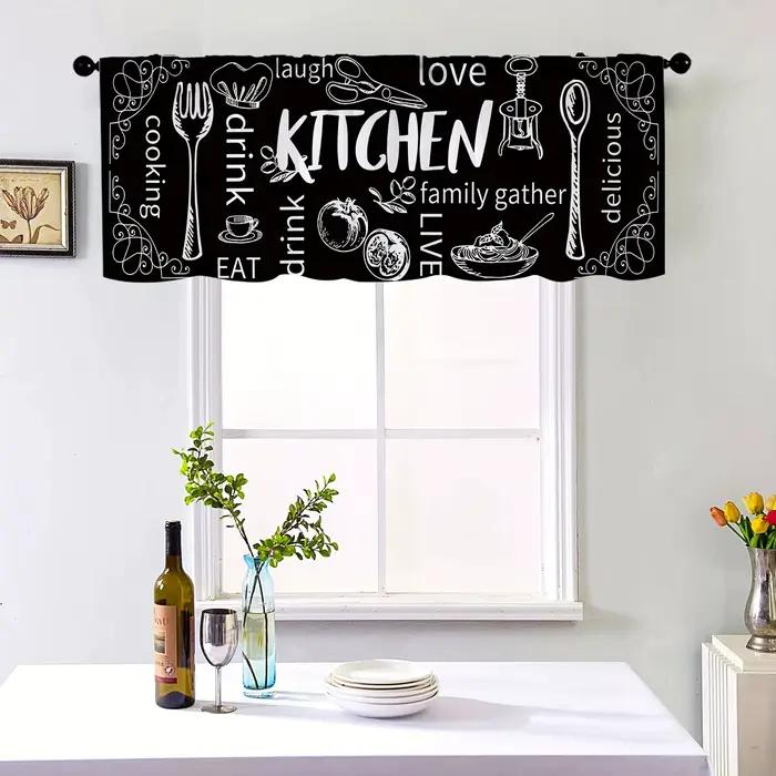 Rideaux courts occultants VIKAMA style ferme avec passe-tringe pour cuisine