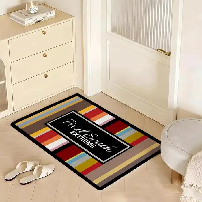 Tapis de sol en flanelle écologique, antidérapant, inodore, doux, en peluche courte, pour l'intérieur, P-PaulS S-SmithS