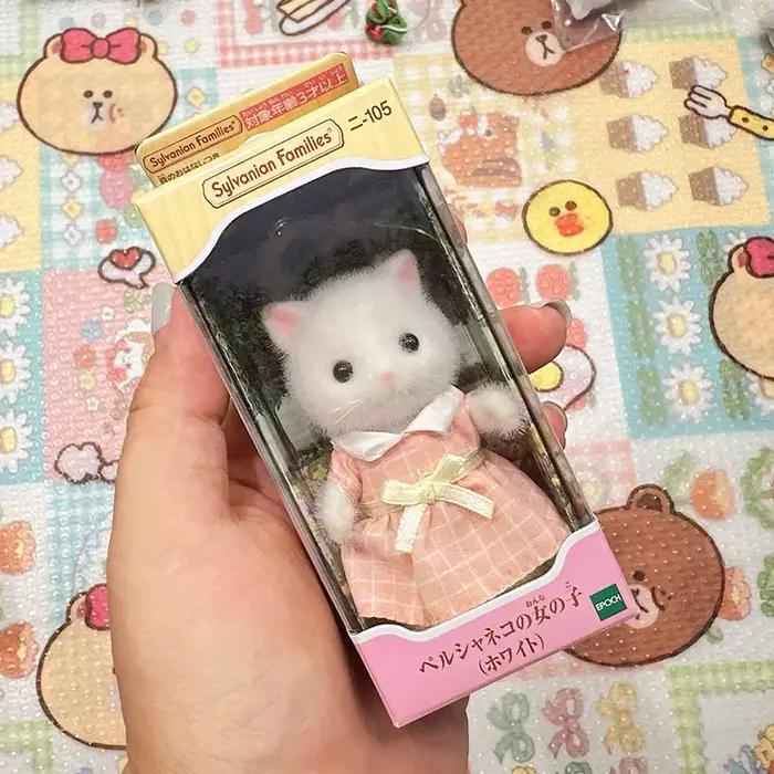 Sylvanian familles Silvanie famille authentique fille jouets enfants filles Ternurines persan chat soeur cuisines jouet Miniature nourriture