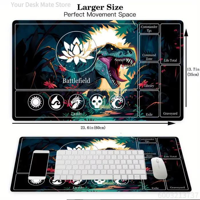 Tapis de jeu Magic Playmat avec zones, tapis de jeu MTG, design Dark Lotus, tapis de bureau, extension de clavier gamer, tapis de souris en caoutchouc antidérapant