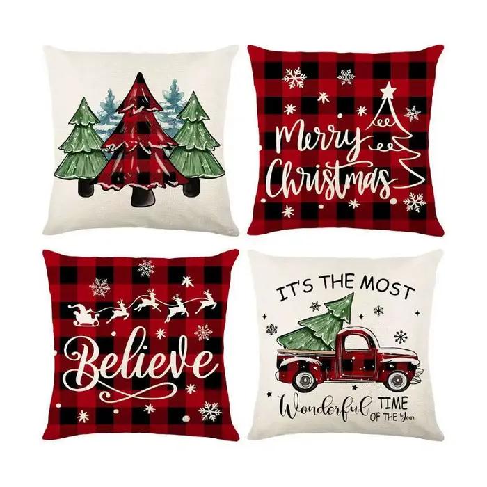 Housse de coussin thème de noël