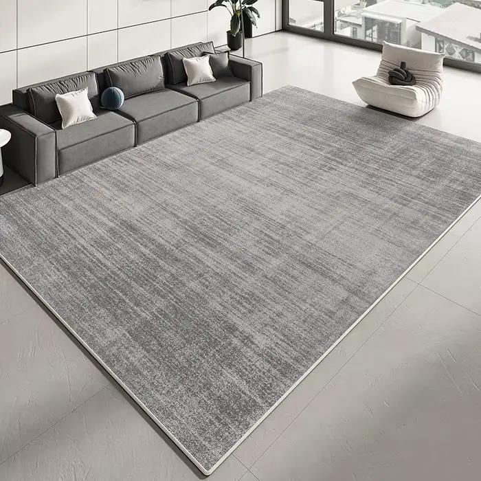 Tapis moderne gris foncé uni pour salon et chambre à coucher