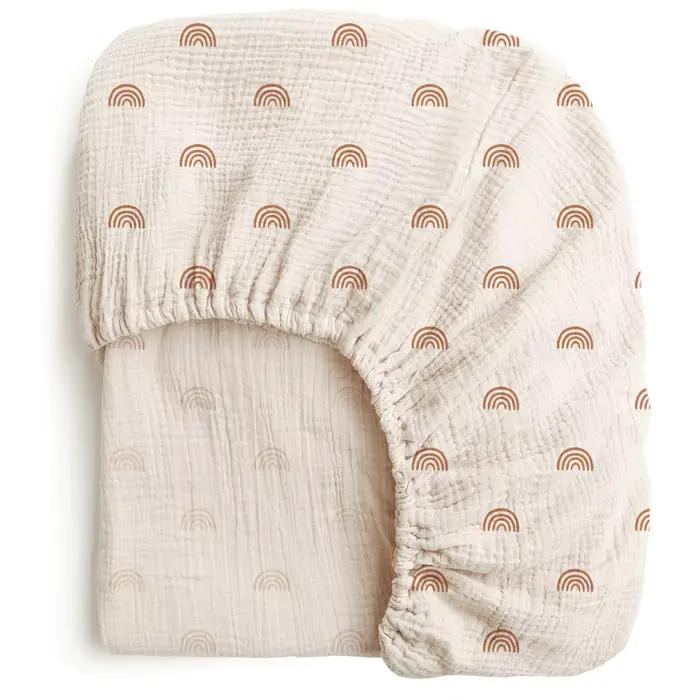 Drap-housse en coton mousseline doux et respirant pour bébé, motif floral, 71x135CM, drap plat universel pour berceau de nouveau-né, drap plat pour berceau de bébé