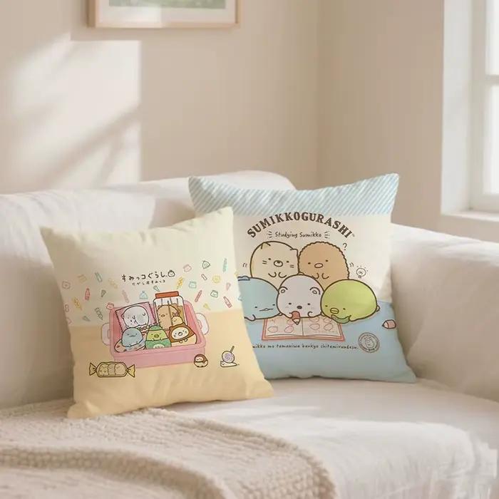 Housse de coussin Kawaii Sumikko Gurashi Tea Time