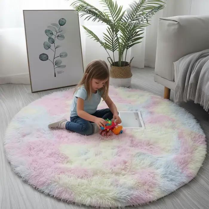 Tapis rond en peluche Super doux et moelleux