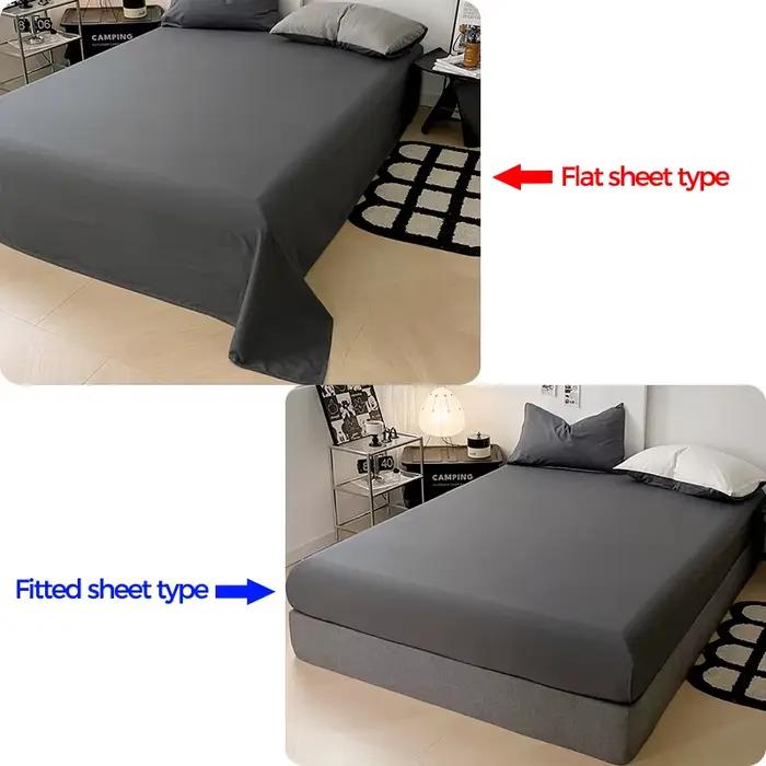Parure de lit en microfibre brossée de couleur unie