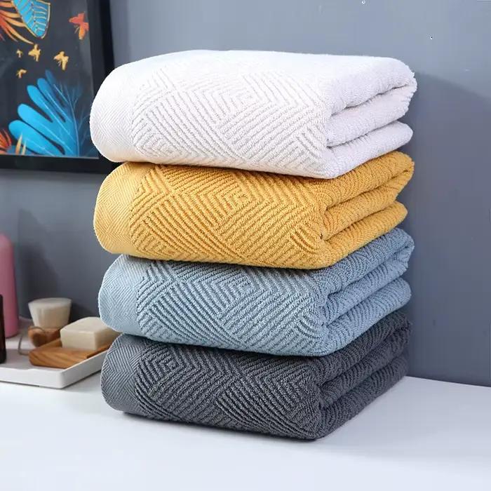 Serviette de bain en pur coton optique pour adulte et famille