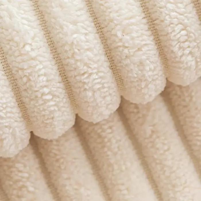 Housse de coussin en velours côtelé rayé