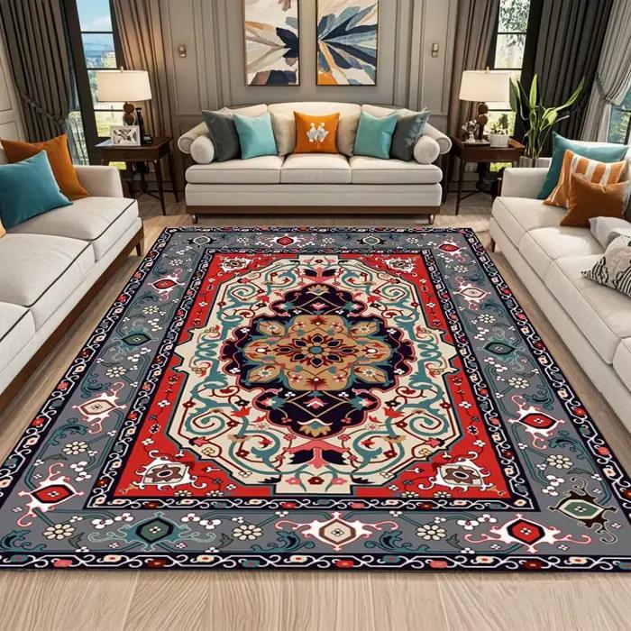 Tapis marocain vintage rouge