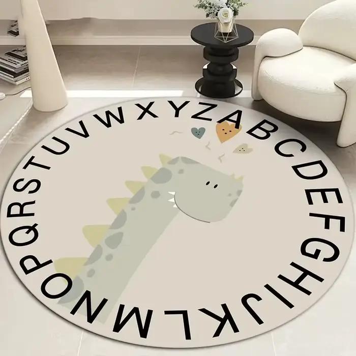Adorable tapis rond alphabet ABC en forme d'ours
