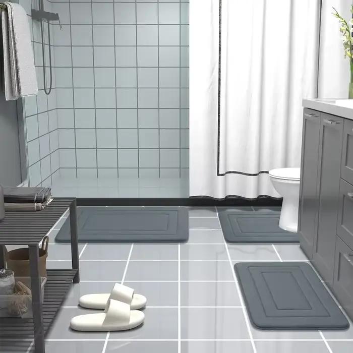 1 tapis de bain absorbant et antidérapant. | Coussin sur pied confortable pour salon, chambre à coucher