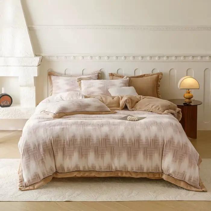 Housse de couette ou ensemble de literie en velours de lait d'hiver