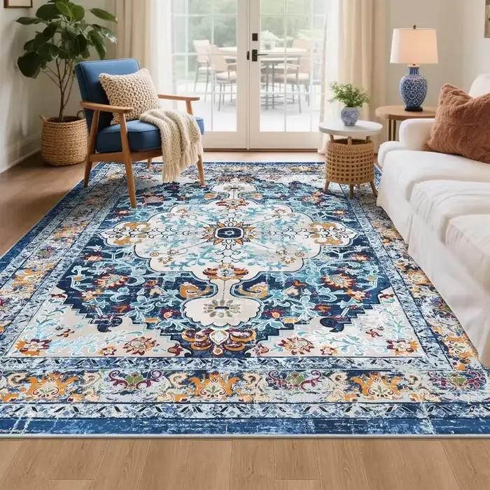 VIKAMA Tapis oriental persan vintage avec motif floral